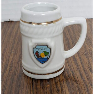 Vintage Panama City Beach Ceramic Souvenir Mini Stein Toothpick Holder